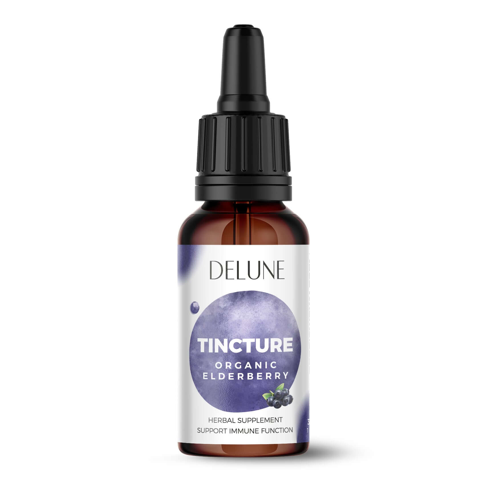Organic Elderberry Herbal Tincture bottle supports immune function with natural ingredients.