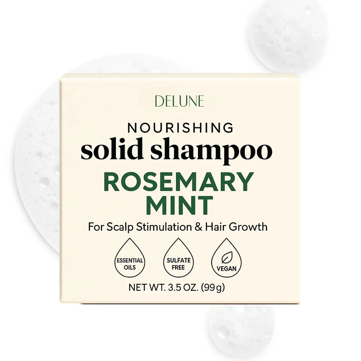Rosemary Mint Solid Shampoo Bar - Scalp Boost · Hair Growth - Delune 
