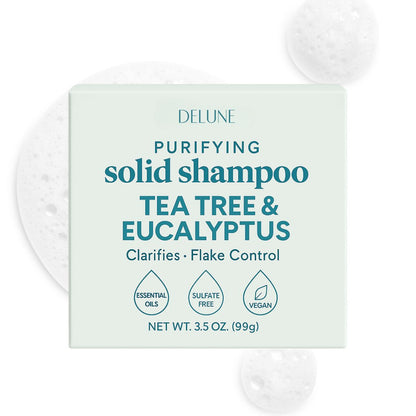 Tea Tree & Eucalyptus Solid Shampoo Bar - Clarifies · Flake Control