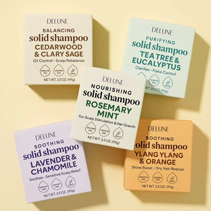 Rosemary Mint Solid Shampoo Bar - Scalp Boost · Hair Growth - Delune 