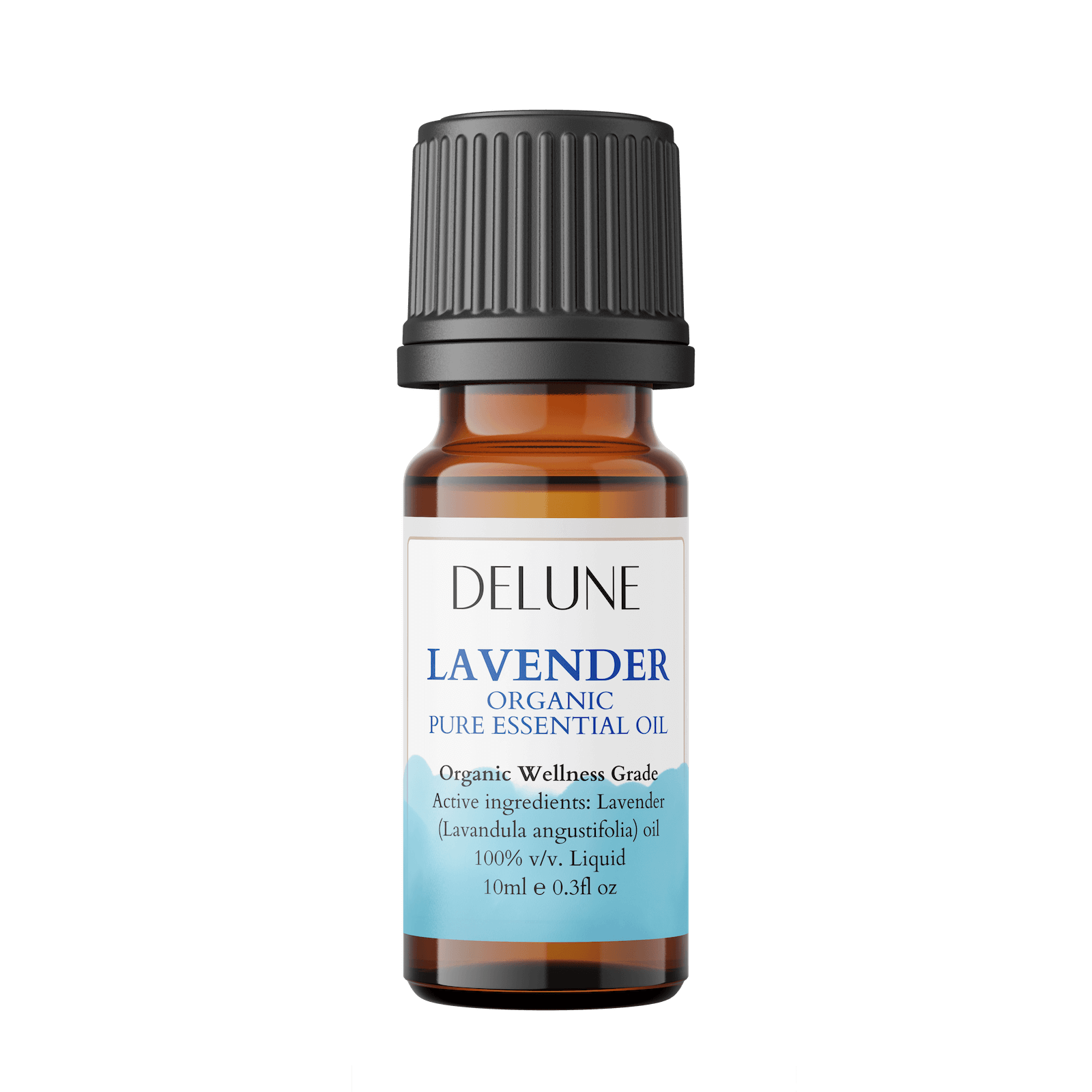 Bottle of Lavender Organic Wellness Grade Essential Oil, 100% pure Lavandula angustifolia, 10ml